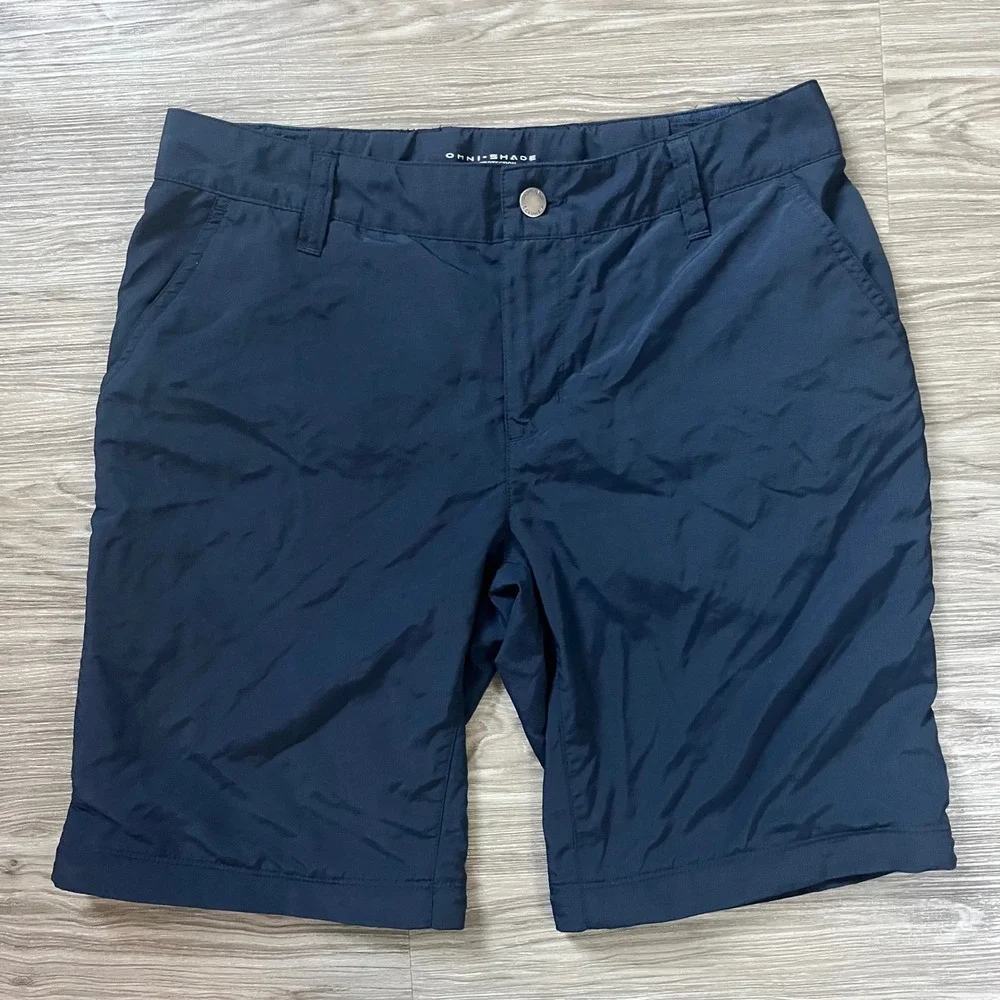 Columbia PFG Omni-Shade Convertible Hiking Pants Mens 31x28 Navy Blue Zip Off